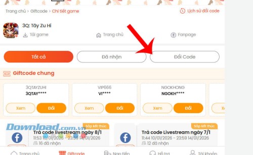 Danh sách giftcode game 3Q Tây Zu Hí mới nhất